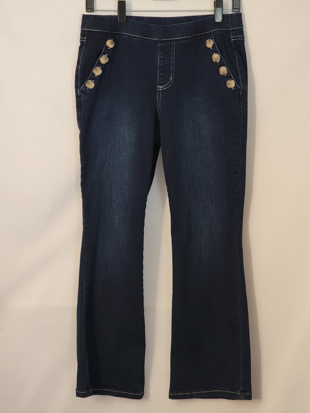 Belle by Kim Gravel Flare Jeans with Button Accent Size 4P